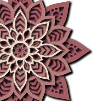 Intra απο ξύλο plywood 3mm-4mm πάχος 3D Mandala Δίασταση 30x30 cm INTRAFABR-18042908 - Image 1