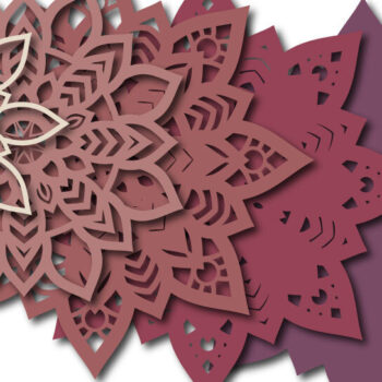 Intra απο ξύλο plywood 3mm-4mm πάχος 3D Mandala Δίασταση 30x30 cm INTRAFABR-18042908 - Image 3