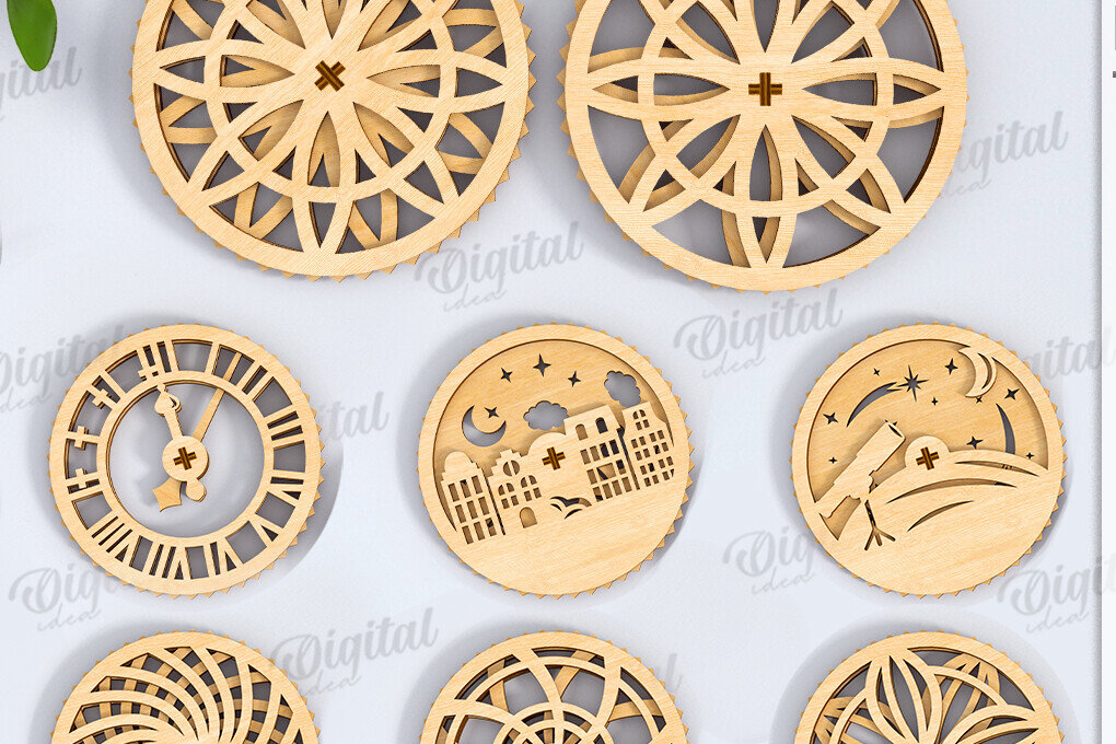 Intra απο ξύλο plywood 3mm-4mm πάχος Δέσμη 3D Mechanical Coasters Δίασταση 30x20 cm INTRAFABR-120710864