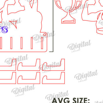 Intra απο ξύλο plywood 3mm-4mm πάχος Τρισδιάστατη θήκη μετάλλιου Δίασταση 30x20 cm INTRAFABR-119316898 - Image 2