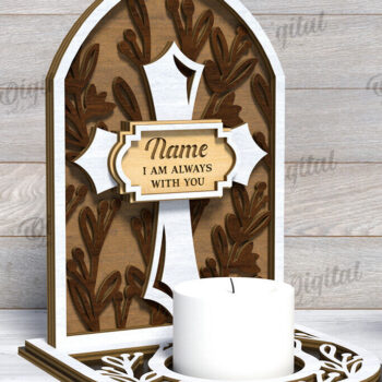 Intra απο ξύλο plywood 3mm-4mm πάχος 3D Memorial Κηροπήγιο Κοπή  Δίασταση 30x20 cm INTRAFABR-118768834 - Image 1