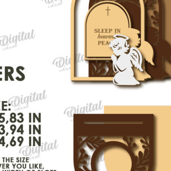 Intra απο ξύλο plywood 3mm-4mm πάχος 3D Memorial Κηροπήγιο Κοπή  Δίασταση 30x20 cm INTRAFABR-118768872 - Image 2