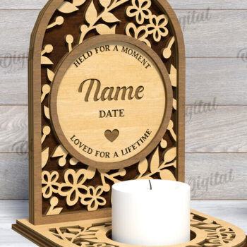 Intra απο ξύλο plywood 3mm-4mm πάχος 3D Memorial Κηροπήγιο Κοπή  Δίασταση 30x20 cm INTRAFABR-118769085 - Image 1