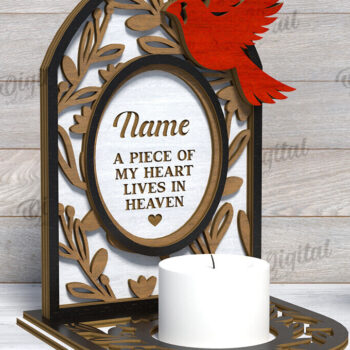 Intra απο ξύλο plywood 3mm-4mm πάχος 3D Memorial Κηροπήγιο Κοπή  Δίασταση 30x20 cm INTRAFABR-118769138 - Image 1