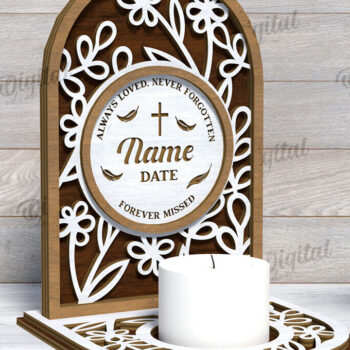 Intra απο ξύλο plywood 3mm-4mm πάχος 3D Memorial Κηροπήγιο Κοπή  Δίασταση 30x20 cm INTRAFABR-118769202 - Image 1