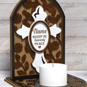Intra απο ξύλο plywood 3mm-4mm πάχος 3D Memorial Κηροπήγιο Κοπή  Δίασταση 30x20 cm INTRAFABR-118769278 - Image 1
