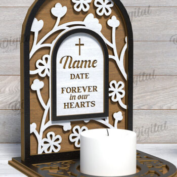 Intra απο ξύλο plywood 3mm-4mm πάχος 3D Memorial Κηροπήγιο Κοπή  Δίασταση 30x20 cm INTRAFABR-118769323 - Image 1