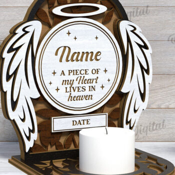 Intra απο ξύλο plywood 3mm-4mm πάχος 3D Memorial Κηροπήγιο Κοπή  Δίασταση 30x20 cm INTRAFABR-118768788 - Image 1