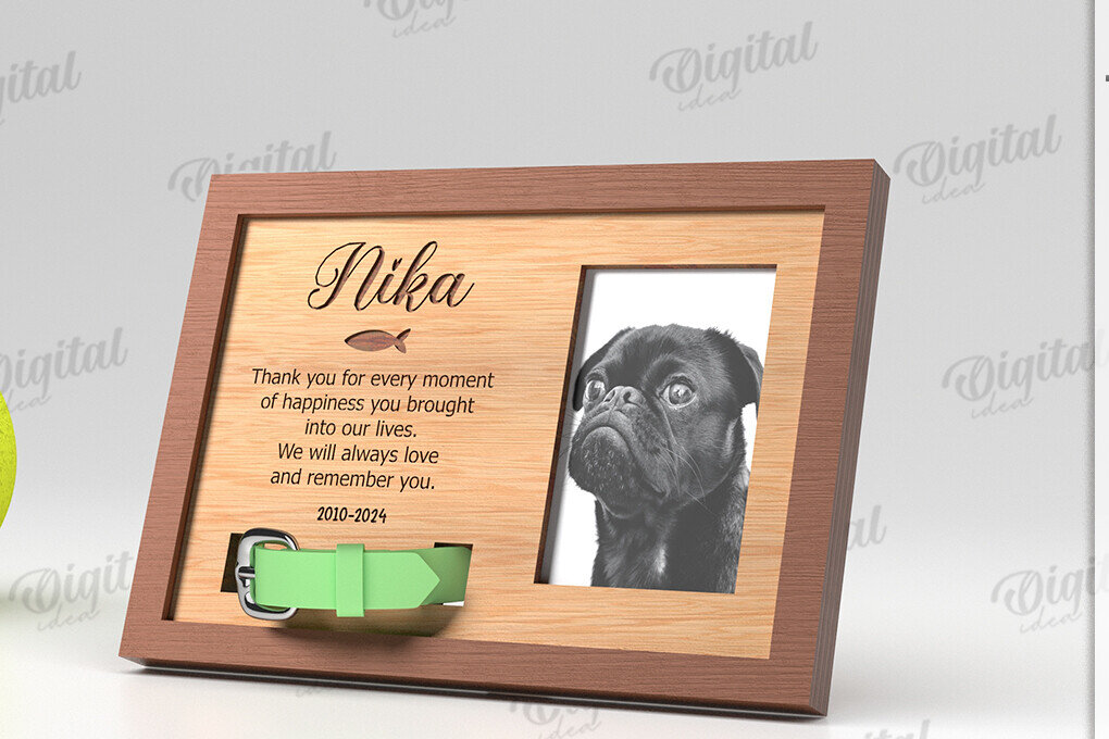 Intra απο ξύλο plywood 3mm-4mm πάχος 3D Memorial Πλαίσιο για κατοικίδια Δίασταση 20x30 cm INTRAFABR-120041157 - Image 1