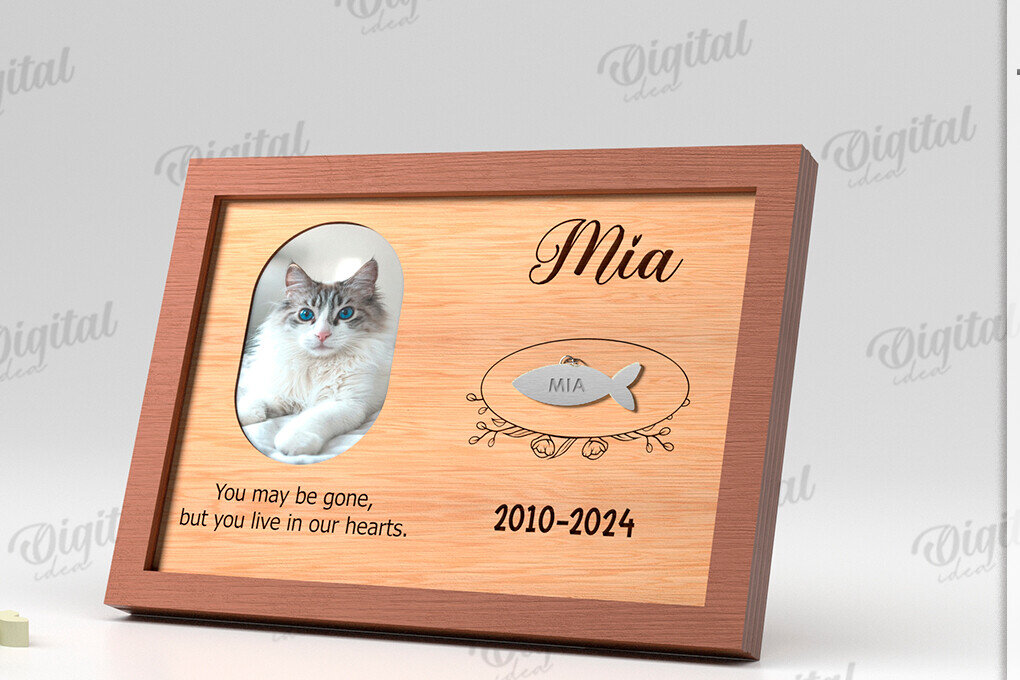 Intra απο ξύλο plywood 3mm-4mm πάχος 3D Memorial Πλαίσιο για κατοικίδια Δίασταση 20x30 cm INTRAFABR-120041399