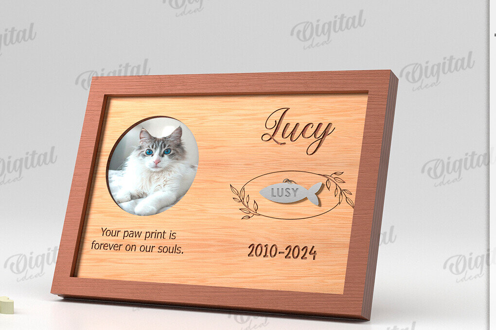 Intra απο ξύλο plywood 3mm-4mm πάχος 3D Memorial Πλαίσιο για κατοικίδια Δίασταση 20x30 cm INTRAFABR-120041547