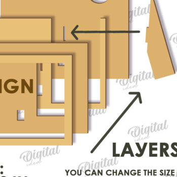 Intra απο ξύλο plywood 3mm-4mm πάχος κοπής με λέιζερ τρισδιάστατων πλαισίων για κατοικίδια Memorial Δίασταση 20x30 cm INTRAFABR-119900639 - Image 2