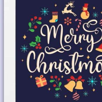 Intra απο ξύλο plywood 3mm-4mm πάχος 3D Merry Christmas Shadow Box Δίασταση 20x30 cm INTRAFABR-80967980 - Image 1