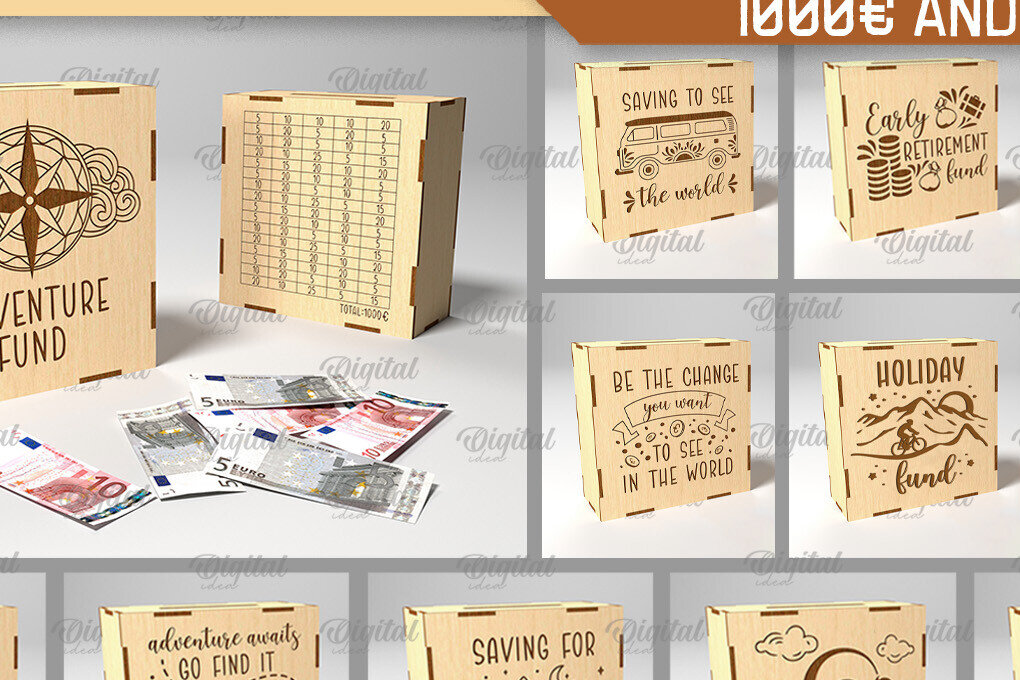 Intra απο ξύλο plywood 3mm-4mm πάχος 3D Money Bank Box Δίασταση 30x20 cm INTRAFABR-89691407 - Image 1