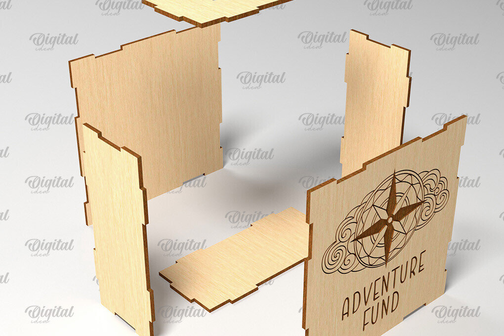 Intra απο ξύλο plywood 3mm-4mm πάχος 3D Money Bank Box Δίασταση 30x20 cm INTRAFABR-89691407 - Image 5