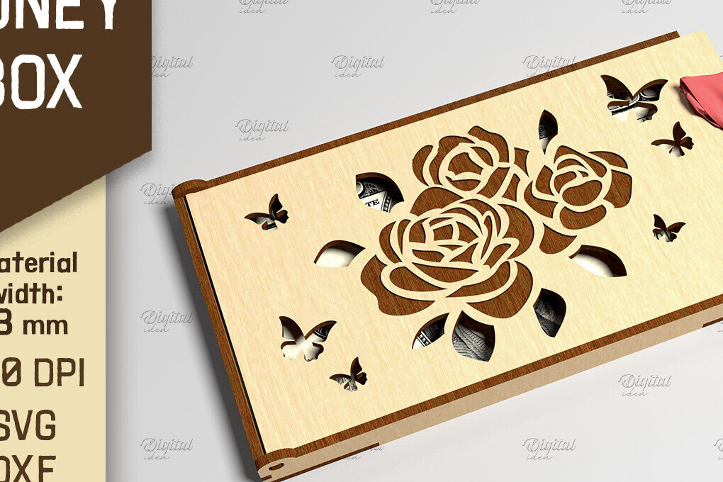 Intra απο ξύλο plywood 3mm-4mm πάχος 3D Money Box. Κουτί δώρου μετρητών Δίασταση 10x10 cm INTRAFABR-86217295 - Image 1