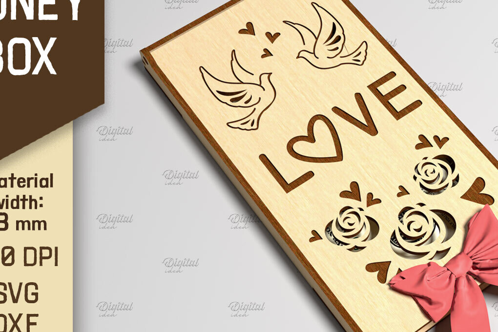 Intra απο ξύλο plywood 3mm-4mm πάχος 3D Money Box. Κουτί δώρου μετρητών Δίασταση 10x10 cm INTRAFABR-86217389 - Image 1