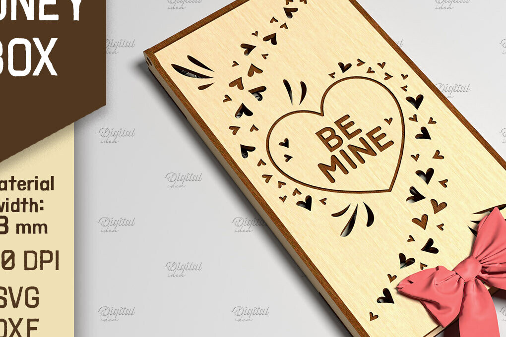 Intra απο ξύλο plywood 3mm-4mm πάχος 3D Money Box. Κουτί δώρου μετρητών Δίασταση 10x10 cm INTRAFABR-86217420 - Image 1
