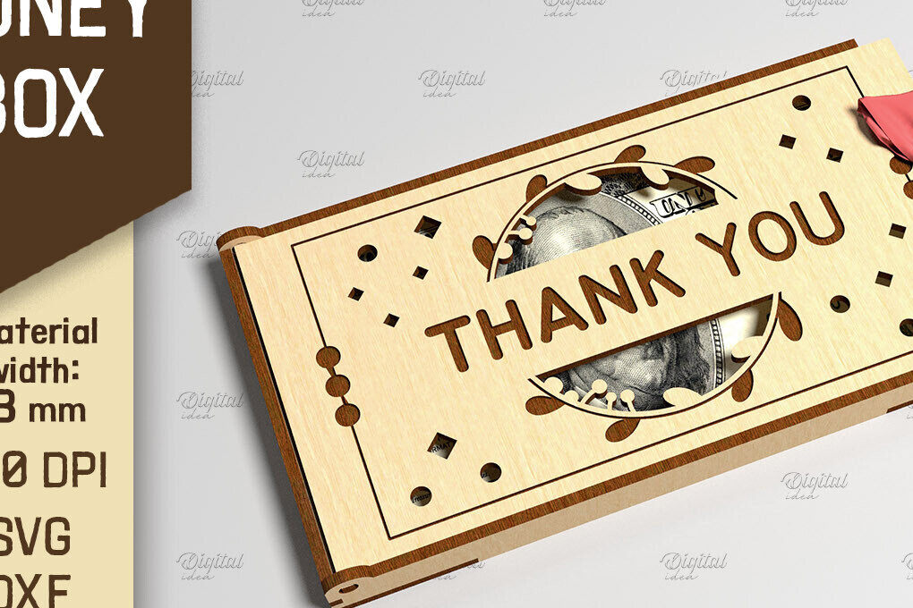 Intra απο ξύλο plywood 3mm-4mm πάχος 3D Money Box. Κουτί δώρου μετρητών Δίασταση 10x10 cm INTRAFABR-86216950