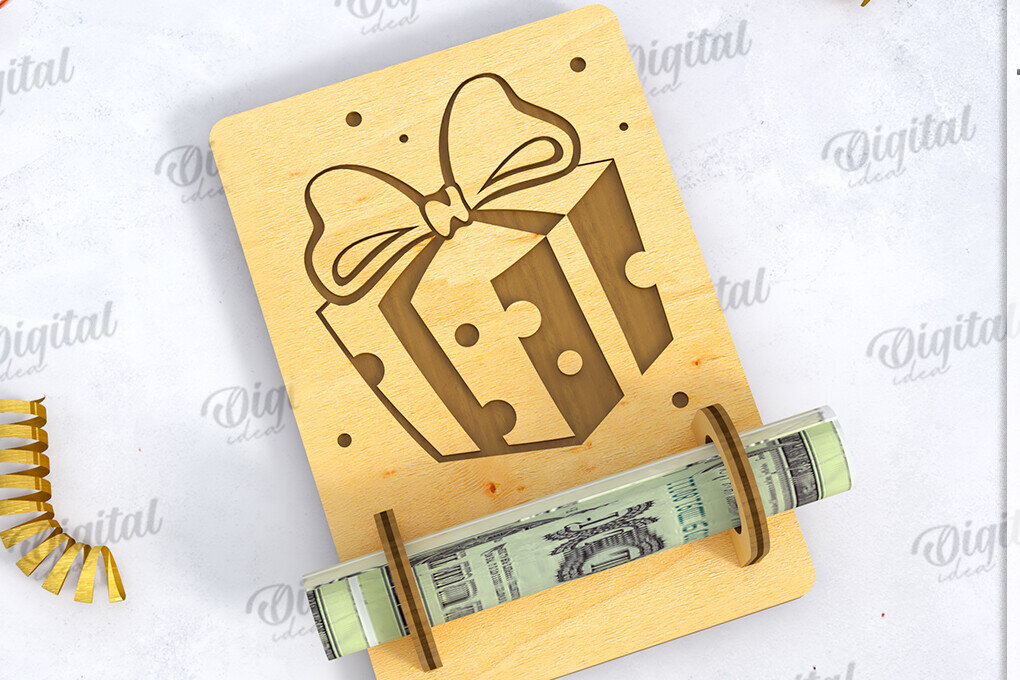 Intra απο ξύλο plywood 3mm-4mm πάχος 3D Money Holder Cut  Δίασταση 30x20 cm INTRAFABR-121433514