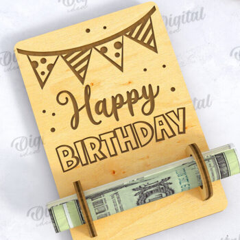 Intra απο ξύλο plywood 3mm-4mm πάχος 3D Money Holder Cut  Δίασταση 30x20 cm INTRAFABR-121433837 - Image 1