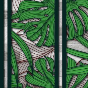 Intra απο ξύλο plywood 3mm-4mm πάχος διακόσμησης τοίχου με πάνελ 3D Monstera Δίασταση 40x40 cm INTRAFABR-71070799