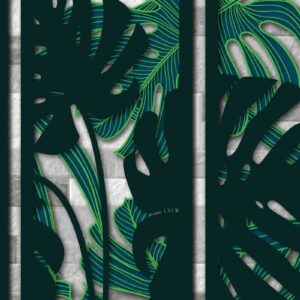 Intra απο ξύλο plywood 3mm-4mm πάχος διακόσμησης τοίχου με πάνελ 3D Monstera Δίασταση 40x40 cm INTRAFABR-71085512