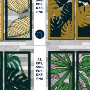 Intra απο ξύλο plywood 3mm-4mm πάχος διακόσμησης τοίχου με πάνελ 3D Monstera Δίασταση 40x40 cm INTRAFABR-71085697