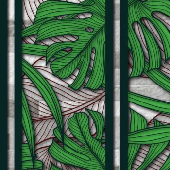 Intra απο ξύλο plywood 3mm-4mm πάχος διακόσμησης τοίχου με πάνελ 3D Monstera Δίασταση 40x40 cm INTRAFABR-71085697 - Image 4