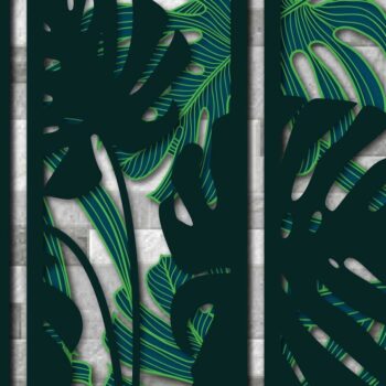 Intra απο ξύλο plywood 3mm-4mm πάχος διακόσμησης τοίχου με πάνελ 3D Monstera Δίασταση 40x40 cm INTRAFABR-71085697 - Image 5