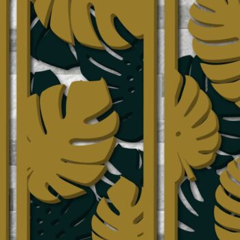 Intra απο ξύλο plywood 3mm-4mm πάχος διακόσμησης τοίχου με πάνελ 3D Monstera Δίασταση 40x40 cm INTRAFABR-71055183 - Image 1