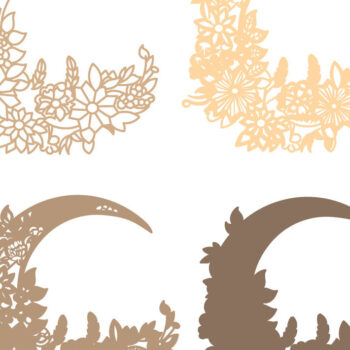 Intra απο ξύλο plywood 3mm-4mm πάχος 3D Moon Flower , 3D Layered Paper Cut Δίασταση 30x20 cm INTRAFABR-75129763 - Image 2