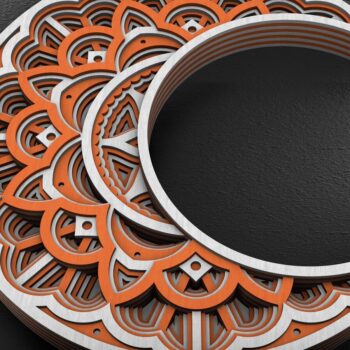 Intra απο ξύλο plywood 3mm-4mm πάχος 3D Moon Mandala , Papercut Moon 3D Δίασταση 234x234 cm INTRAFABR-29234156 - Image 4