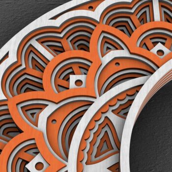 Intra απο ξύλο plywood 3mm-4mm πάχος 3D Moon Mandala , Papercut Moon 3D Δίασταση 234x234 cm INTRAFABR-29234156 - Image 6