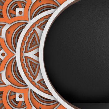 Intra απο ξύλο plywood 3mm-4mm πάχος 3D Moon Mandala , Papercut Moon 3D Δίασταση 234x234 cm INTRAFABR-29234156 - Image 8