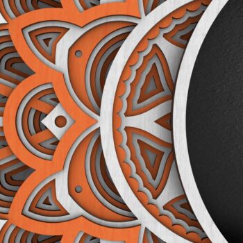Intra απο ξύλο plywood 3mm-4mm πάχος 3D Moon Mandala , Papercut Moon 3D Δίασταση 234x234 cm INTRAFABR-29234156 - Image 9