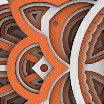Intra απο ξύλο plywood 3mm-4mm πάχος 3D Moon Mandala , Papercut Moon 3D Δίασταση 234x234 cm INTRAFABR-29234156 - Image 10