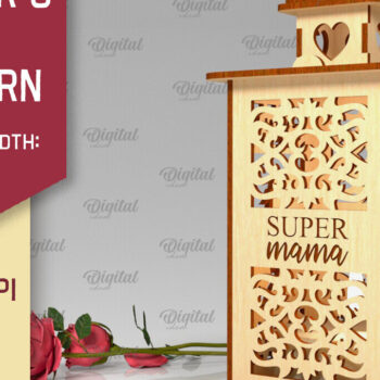 Intra απο ξύλο plywood 3mm-4mm πάχος Τρισδιάστατη κοπή φαναριού για τη γιορτή της μητέρας Δίασταση 30x20 cm INTRAFABR-93711519 - Image 1
