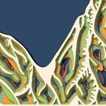 Intra απο ξύλο plywood 3mm-4mm πάχος 3D Mountain-Cricut -CNC Δίασταση 15x15 cm INTRAFABR-72629242 - Image 1