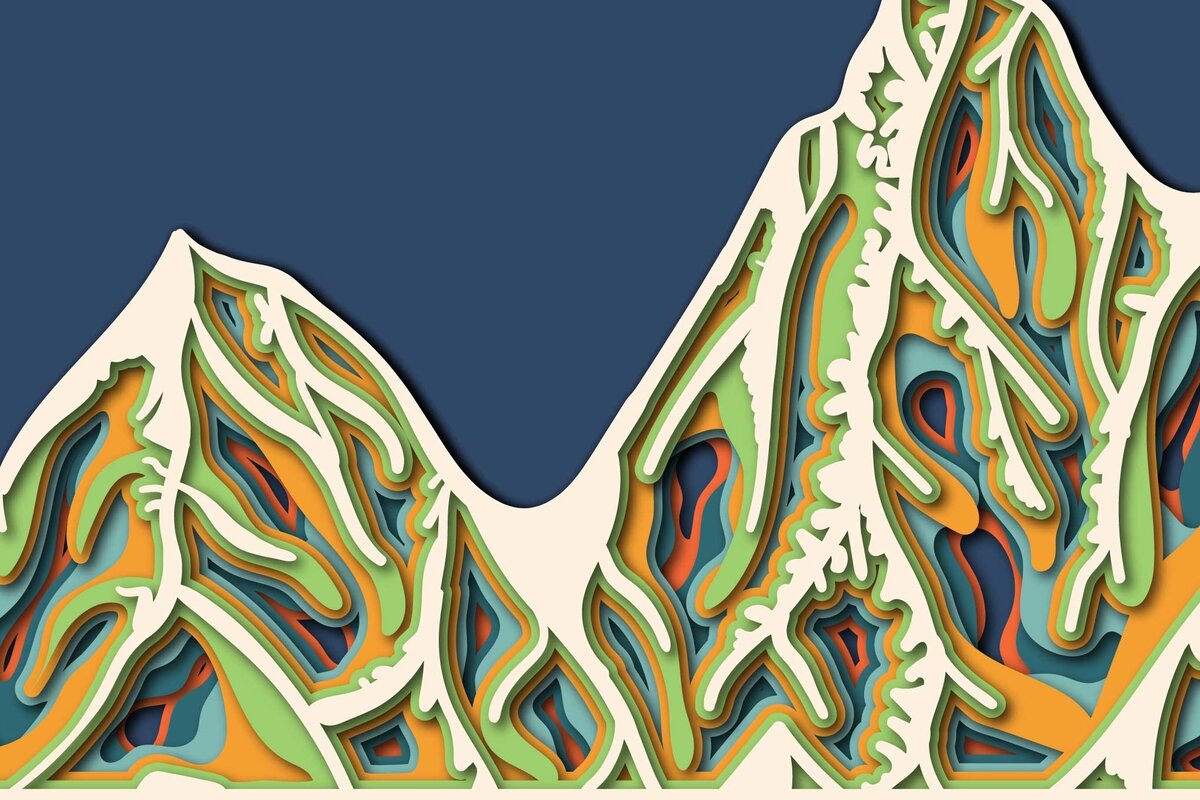 Intra απο ξύλο plywood 3mm-4mm πάχος 3D Mountain-Cricut -CNC Δίασταση 15x15 cm INTRAFABR-72629242