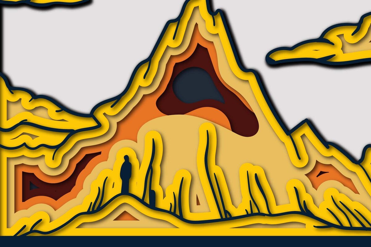 Intra απο ξύλο plywood 3mm-4mm πάχος 3D Mountain-Cricut -CNC Δίασταση 15x15 cm INTRAFABR-72642143