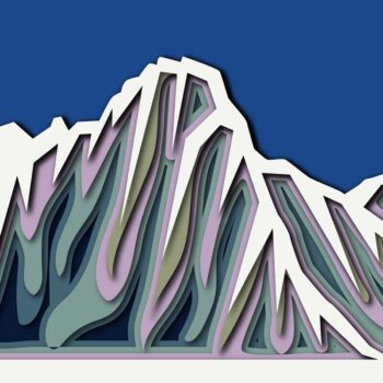 Intra απο ξύλο plywood 3mm-4mm πάχος 3D Mountain-Cricut -CNC Δίασταση 15x15 cm INTRAFABR-72571391 - Image 1