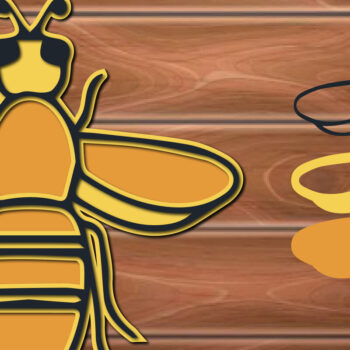 Intra απο ξύλο plywood 3mm-4mm πάχος 3D Multi Layer Bee Δίασταση 15x15 cm INTRAFABR-17285242 - Image 1