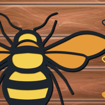 Intra απο ξύλο plywood 3mm-4mm πάχος 3D Multi Layer Bee Δίασταση 15x15 cm INTRAFABR-17267936 - Image 1
