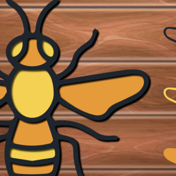 Intra απο ξύλο plywood 3mm-4mm πάχος 3D Multi Layer Bee Δίασταση 15x15 cm INTRAFABR-17269607 - Image 1