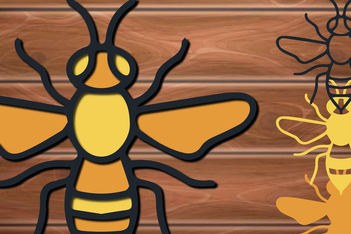 Intra απο ξύλο plywood 3mm-4mm πάχος 3D Multi Layer Bee Δίασταση 15x15 cm INTRAFABR-17269607