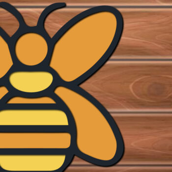 Intra απο ξύλο plywood 3mm-4mm πάχος 3D Multi Layer Bee Δίασταση 15x15 cm INTRAFABR-17283092 - Image 1