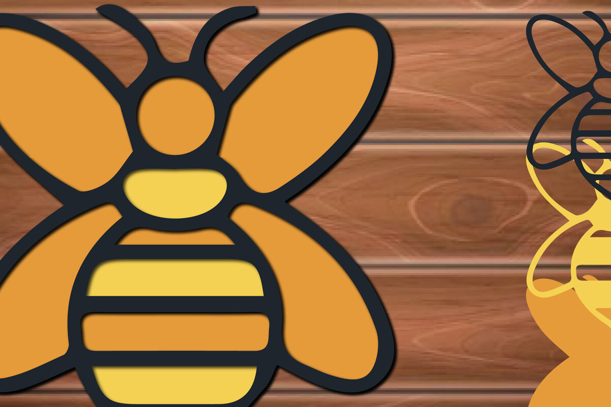 Intra απο ξύλο plywood 3mm-4mm πάχος 3D Multi Layer Bee Δίασταση 15x15 cm INTRAFABR-17283092