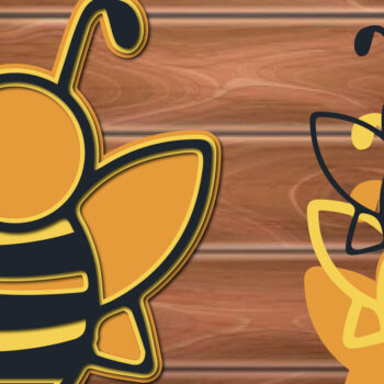 Intra απο ξύλο plywood 3mm-4mm πάχος 3D Multi Layer Bee Δίασταση 15x15 cm INTRAFABR-17294573 - Image 1