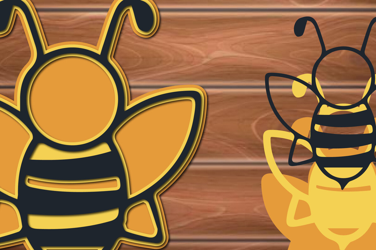 Intra απο ξύλο plywood 3mm-4mm πάχος 3D Multi Layer Bee Δίασταση 15x15 cm INTRAFABR-17294573